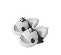 Generisch Shark Slides,Unisex Women Men Shark Slippers,Open Toe Slides Non-Slip Bath Slippers, Panda Shark 2, 44/45 EU