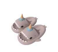 Generisch Shark Slides,Unisex Women Men Shark Slippers,Open Toe Slides Non-Slip Bath Slippers, Rosa 4, 36/37 EU