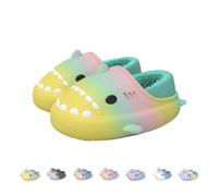 Generisch Shark Slides Winter Kids, Non-Slip Waterproof House Cloud Slide Slippers, Warm Fur Lined House Home Slipper, Yellowgp, 31/32 EU