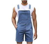 Generisch Shortalls Y2K Hipster Style Streetwear - Salopette da uomo, in denim, regolabile, casual, con tasche multiple, BU1, XL