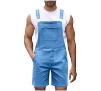 Generisch Shortalls Y2K Hipster Style Streetwear - Salopette da uomo, in denim, regolabile, casual, con tasche multiple, Bu2, 3XL