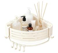 Generisch Shower Shelves, Bathroom Wall Organizer with Suction Cup and Towel Hooks, Space-Saving Corner Storage Rack for Soap Shampoo Conditioner Scrubber Sponge Home Apartment or Hotel Use