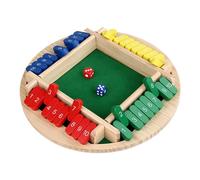 Generisch Shut the Box, gioco Close the Box, divertente gioco di dadi, divertente gioco di aggiunta in legno, gioco di apprendimento da tavolo portatile per aule, feste di compleanno, pub