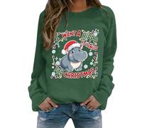 Generisch Signora, voglio fare un ippopotamo con una felpa con cappuccio, Verde scuro, L