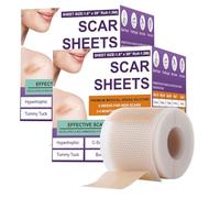 Generisch Silicone Cicatrici Foglie Silicone Cicatrici Tape Roll Film Medici Cicatrici Gallo Rimozione riutilizzabile per Chirurgia Taglio Cesareo Pancia Tuck Cheloide Cicatrici (2Pcs, M)