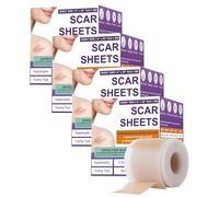 Generisch Silicone Cicatrici Foglie Silicone Cicatrici Tape Roll Film Medici Cicatrici Gallo Rimozione riutilizzabile per Chirurgia Taglio Cesareo Pancia Tuck Cheloide Cicatrici (4Pcs, M)