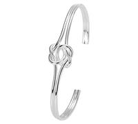 Generisch Silver Bangle Bracelets for Women Cuff Bracelet Adjustable Jewelry Fashion Open Bangles Cuff Jewelry For Women Mom Wife Mothers Day Valentine Orologio radiocontrollato con cinturino in pelle