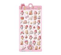 Generisch Simpatici adesivi 3D - Etichette decorative in rilievo per scrapbooking, diario, fai da te, per smartphone, quaderno, compleanno, aula, scuola, negozi, insegnanti, regalo creativo