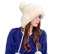 Generisch Simpatico berretto maglione con ispessimento della lana, palline per capelli, tinta unita, cappello da pilota, b, Taglia unica