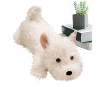 Generisch Simpatico cuscino a forma di cucciolo come giocattolo - Bambola bianca sdraiata, per la cameretta dei bambini, per la casa, la scrivania, il divano, il, l'auto, il compleanno
