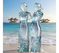 Generisch Sisters by My Side, Celebrates Friendships Three Sisters Sculpture, Ocean-Inspired Resin Sister Statua, Best Friend Birthday (Two Sisters)