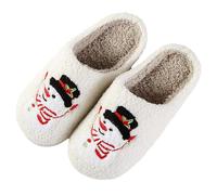 Generisch Sketches Scarpe da donna leggere coppie invernali Natale stampato pantofole comode scarpe calde per la casa scarpe donna 43 a quadri, bianco, 37 EU