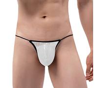 Generisch Slip Nero Uomo Rete Trasparente Mesh Trunk Trasparente Erotico Slip Low Rise Sexy Mutande Tanga Morbido String Sissy Lingerie Underwear Morbido Boxer, bianco, S