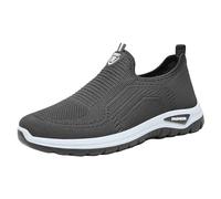 Generisch Slip on Sneaker da uomo, senza lacci, casual, traspiranti, scarpe da corsa, scarpe da lavoro, grigio., 42 EU