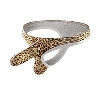 Generisch Slip uomo leopardato, perizoma traspirante a vita bassa, perizoma aperto, gold, M