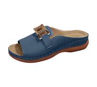 Generisch Slippers For The Beach, pantofole da donna estive, suola spessa, resistenti all'abrasione, sandali con zeppa, ortopedici, Arch Support Bench Slides Fibbia regolabile per l'uso quotidiano