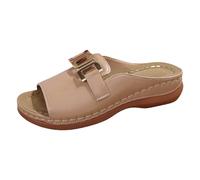 Generisch Slippers For The Beach, pantofole da donna estive, suola spessa, resistenti all'abrasione, sandali con zeppa, ortopedici, Arch Support Bench Slides Fibbia regolabile per l'uso quotidiano