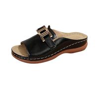 Generisch Slippers For The Beach, pantofole da donna estive, suola spessa, resistenti all'abrasione, sandali con zeppa, ortopedici, Arch Support Bench Slides Fibbia regolabile per l'uso quotidiano