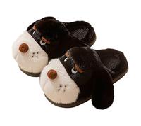 Generisch Slippers - Pantofole da donna unisex, soffici, da uomo, in peluche, con animale, per la casa, per l'inverno, per le ragazze, per il sonno, Nero , 36 EU