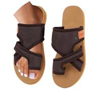 Generisch Slippers - Sandali ortopedici da donna, con plateau e plateau, portatili, comodi, piatti, per le vacanze, infradito, Co2, 37 EU