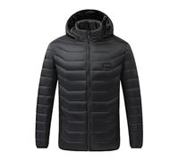 Generisch Smart con tecnologia Full Warming per uomo, giacca termica per clima freddo, inverno, outdoor, tempo libero, Nero , L