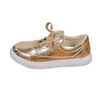 Generisch Sneaker alla moda da donna con plateau traspirante e leggera, suola antiscivolo dal design piatto e comodo per il tempo libero quotidiano, gold, 41 EU