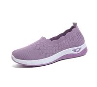 Generisch Sneaker casual slip-on in rete traspirante con punta rotonda, scarpe estive leggere per passeggiate nella vita di tutti i giorni, Lilla, 43 EU