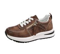 Generisch Sneaker da donna 2026 Sneaker alla moda con plateau con cerniera laterale per infilarsi dentro e tacco spesso per una vita quotidiana ottimale, marrone, 41 EU