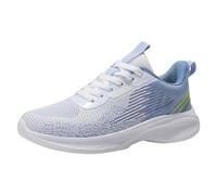 Generisch Sneaker da donna con motivo a rete, traspiranti, comode, per quattro stagioni, fondo piatto, con lacci leggeri, per il tempo libero, per il tempo libero, Blu, 37 EU