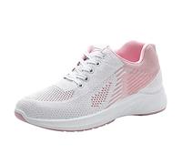 Generisch Sneaker da donna con plateau con glitter e scarpe per il tempo libero, unisex, scarpe da lavoro leggere, sportive, traspiranti, scarpe da lavoro chiuse, bianco, 39 EU
