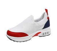 Generisch Sneaker da donna, con suola morbida, comode, per attività all'aperto, in rete, per lo sport, traspiranti, per il tempo libero, bianco, 40.5 EU