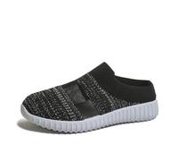 Generisch Sneaker da donna con tomaia in maglia mélange e suola leggera, traspirante per il tempo libero con effetto slip-on | comoda scarpa quotidiana per la città e il tempo libero, Stile U01 Nero