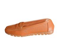 Generisch Sneaker da donna estive alla moda piatta e cava un slipper, comode scarpe per il tempo libero, marrone, 41 EU