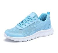 Generisch Sneaker da donna Flying Weaving Sneakers da donna Nuova moda coreana a testa tonda, scarpe casual con suola spessa, Blu, 35 EU Larga