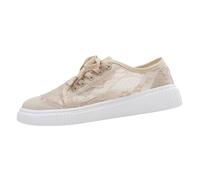 Generisch Sneaker da donna in pizzo, per il tempo libero, in rete, trasparenti, estive, con fiori, ricamate, piatte, traspiranti, eleganti, per sport all'aria aperta e al chiuso, beige., 36 EU