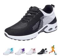 Generisch Sneaker da donna ortopediche, scarpe da corsa, traspiranti, da jogging, leggere, per il tempo libero, Nero , 38 EU