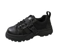Generisch Sneaker da donna, scarpe da corsa, scarpe da ginnastica, comode, da jogging, con suola spessa, traspiranti, a piedi nudi, antiscivolo, tinta unita, Nero , 42 EU