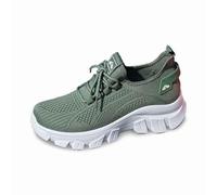 Generisch Sneaker da donna, scarpe sportive casual con lacci per comfort e stile nella vita di tutti i giorni, suola spessa, versatile per primavera ed estate, verde, 40 EU XX-Stretta