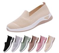 Generisch Sneaker da donna senza lacci, scarpe per il tempo libero, leggere, da ginnastica, da tennis, fitness, jogging, traspiranti, scarpe sportive ortopediche, comode per attività all'aperto, beige