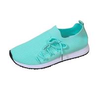 Generisch Sneaker da donna, traspiranti, comode, scarpe da corsa, da tennis, fitness, jogging, per il tempo libero, scarpe a rete antiscivolo, verde, 43 EU