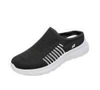 Generisch Sneaker da donna, traspiranti, per il tempo libero, con suola morbida, materiale esterno in rete, anche in taglie grandi, Nero , 38 EU