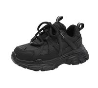 Generisch Sneaker da ragazza alla moda con tomaia in rete per bambini attivi come comode scarpe da punta elegante compagno di tutti i giorni, Nero , 30 EU
