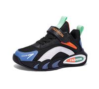 Generisch Sneaker da ragazzo per bambini attivi, traspiranti, per il tempo libero, suola morbida, ideale per sport, scuola, attività all'aperto, Nero , 36 EU