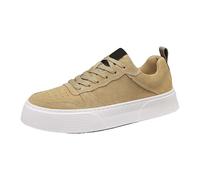 Generisch Sneaker da uomo con plateau e plateau, scarpe sportive, traspiranti, per il tempo libero, scarpe da trekking, scarpe da jogging, scarpe da ginnastica con lacci, cachi, 44 EU