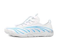 Generisch Sneaker da uomo con punta rotonda, traspiranti, piatte, comode per l'uso quotidiano, scarpe leggere per il tempo libero con ingresso elastico, Celeste., 44 EU