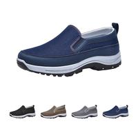 Generisch Sneaker e scarpe sportive per uomo, extra large, per diabetici, senza lacci, per il fitness, per il tempo libero, traspiranti, per il jogging, il fitness, Blu scuro, 48 EU