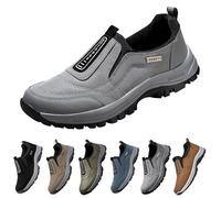 Generisch Sneaker e scarpe sportive per uomo, scarpe da corsa extra large, senza lacci, per attività all'aperto, fitness, scarpe da corsa su strada, traspiranti, con suola in gomma antiscivolo, grigio