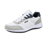 Generisch Sneaker estive da uomo con ponte, tessuto a rete traspirante, comode scarpe per il tempo libero, rosse e nere, bianco, 43 EU