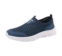 Generisch Sneaker leggere da uomo: scarpe sportive in rete, scarpe da ginnastica, slipon, suola morbida, scarpe da corsa, traspiranti, antiscivolo, tinta unita, classiche, Blu, 45 EU