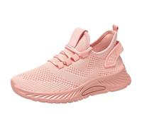 Generisch Sneakers da donna leggere, traspiranti, da donna, casual, da jogging, in rete, eleganti, a piedi nudi, con zeppa, scarpe da trekking, Colore: rosa., 38 EU